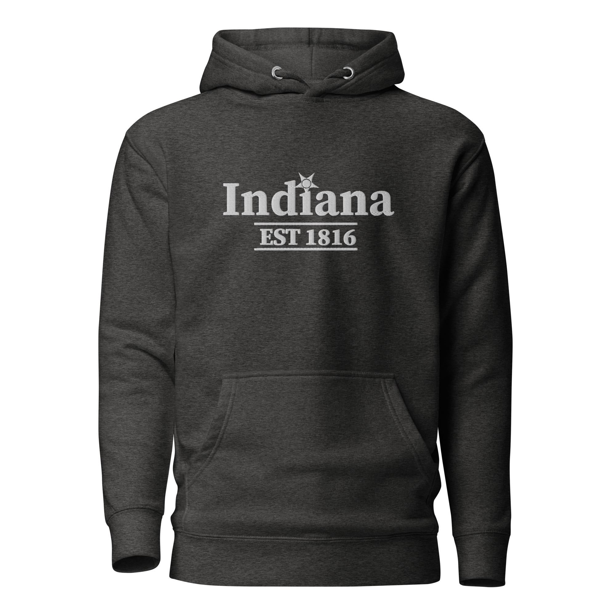 Embroidered Indiana State Premium Hoodie