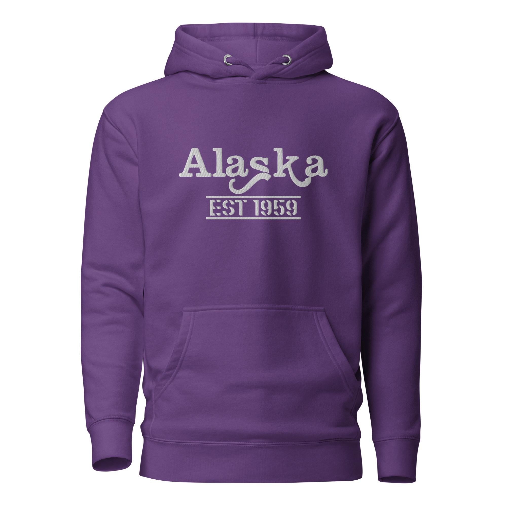 Embroidered Alaska State Premium Hoodie
