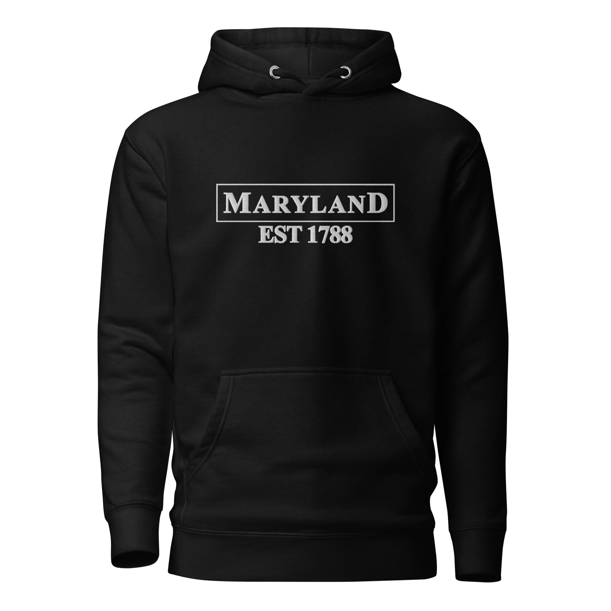 Embroidered Maryland State Premium Hoodie
