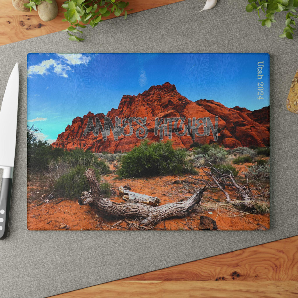Personalized Glass Cutting Board: Custom Kitchen Decor, Photo Printed Gift