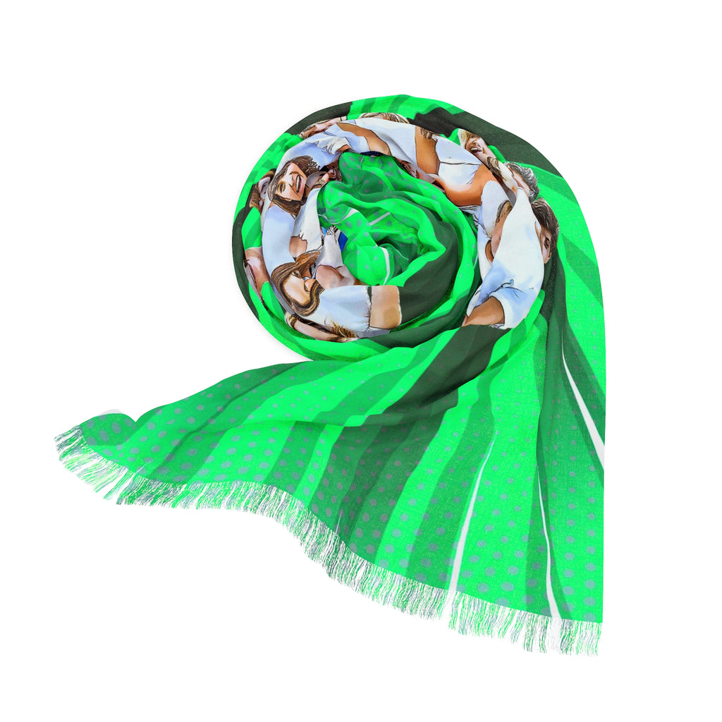 Personalized Cartoonize Crop Effect Woman Scarf