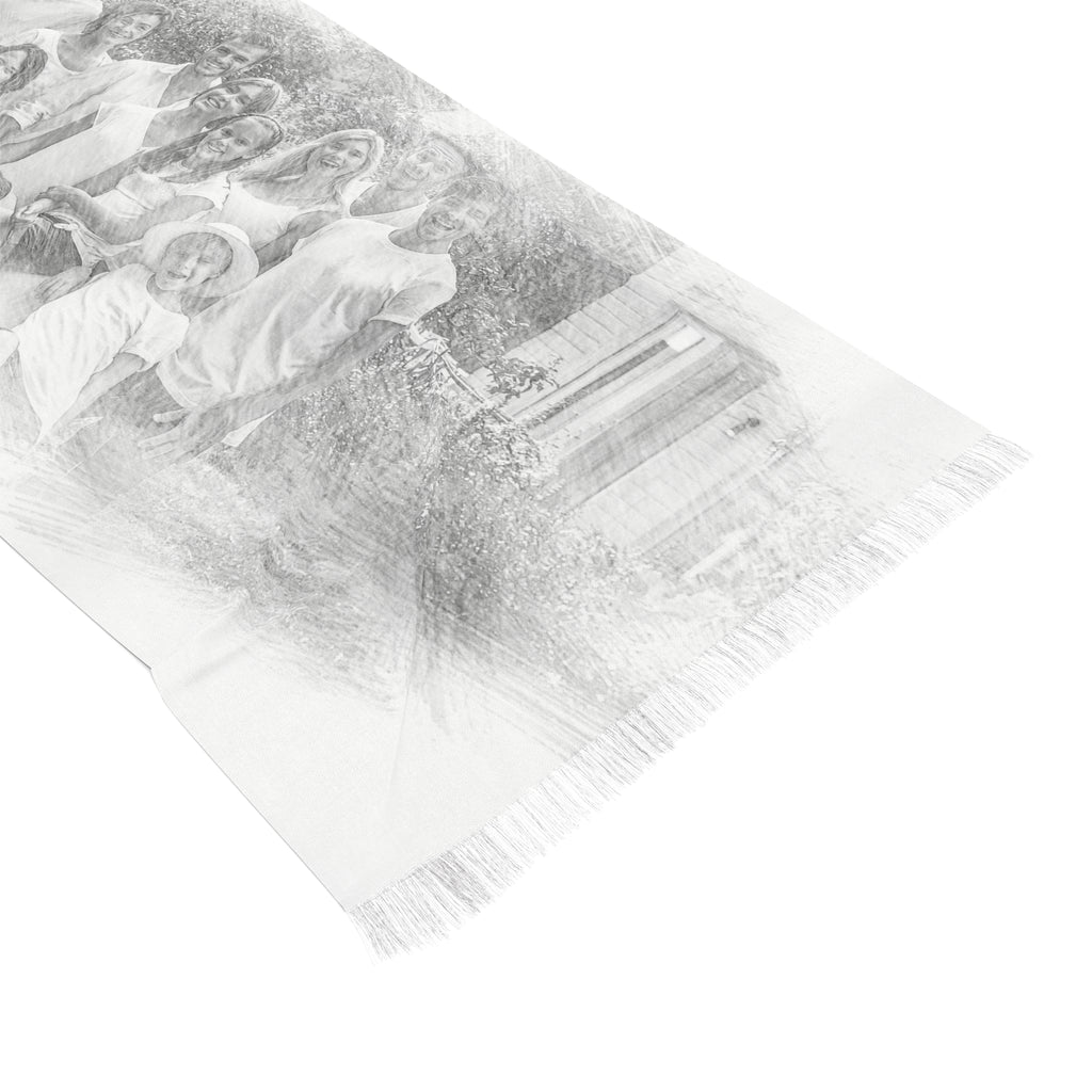 Personalized Pencil Sketch Effect Woman Scarf