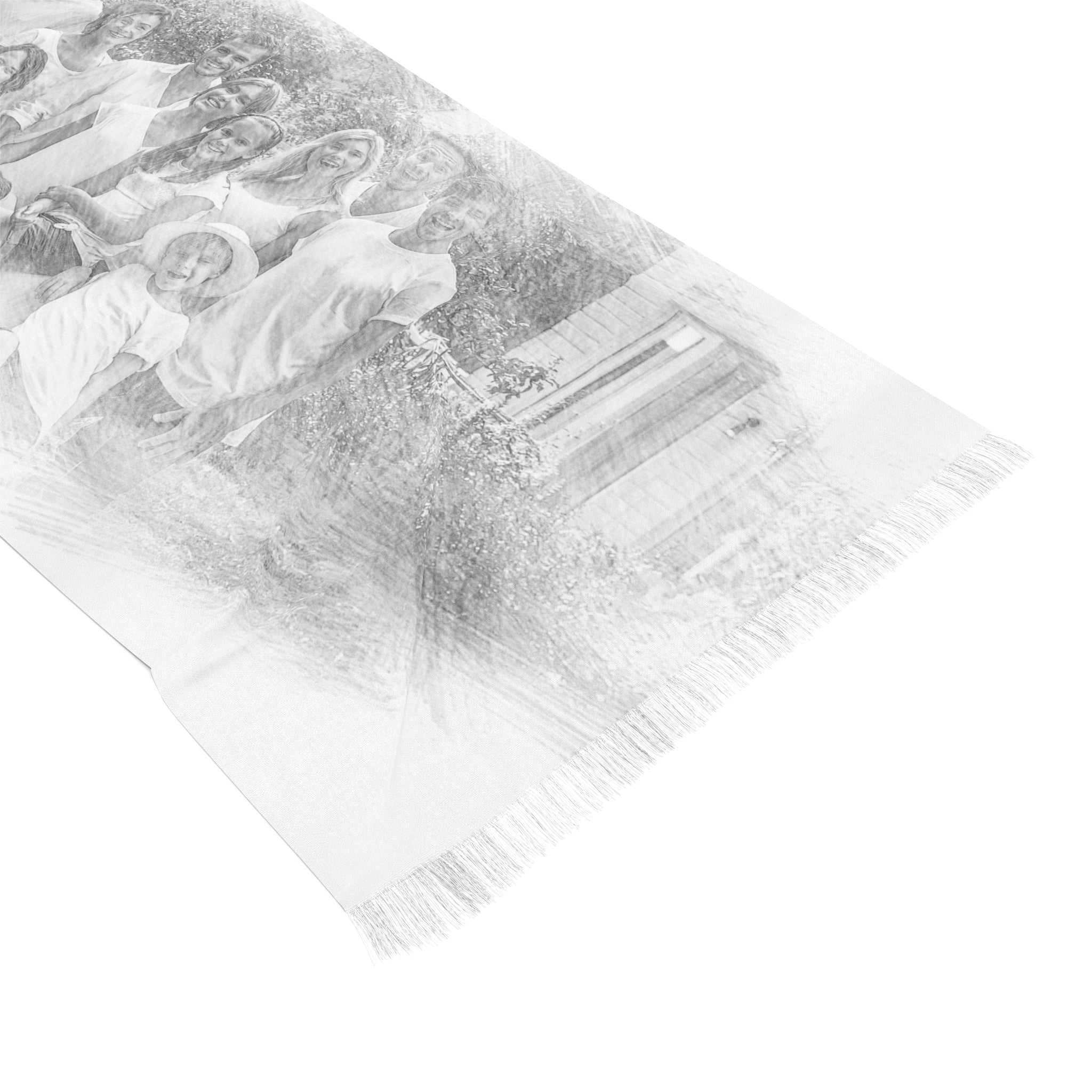Personalized Pencil Sketch Effect Woman Scarf