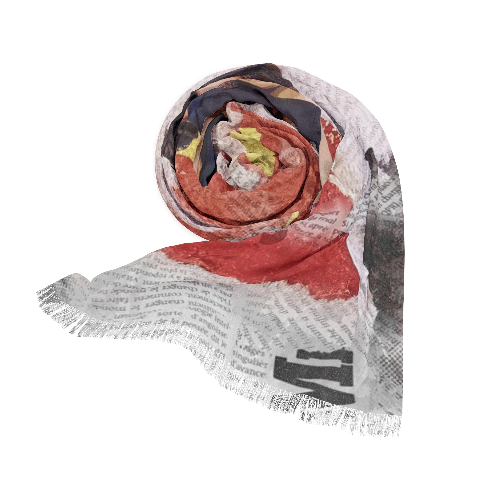 Personalized Newspaper Style Crop Character Scarf