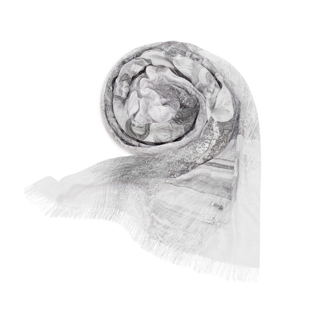 Personalized Pencil Sketch Effect Woman Scarf