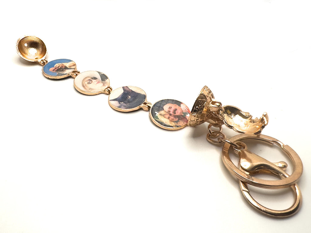 Personalized Photo Keychain | Multi-Layered Memorial Gift | Rose Gold / Silver