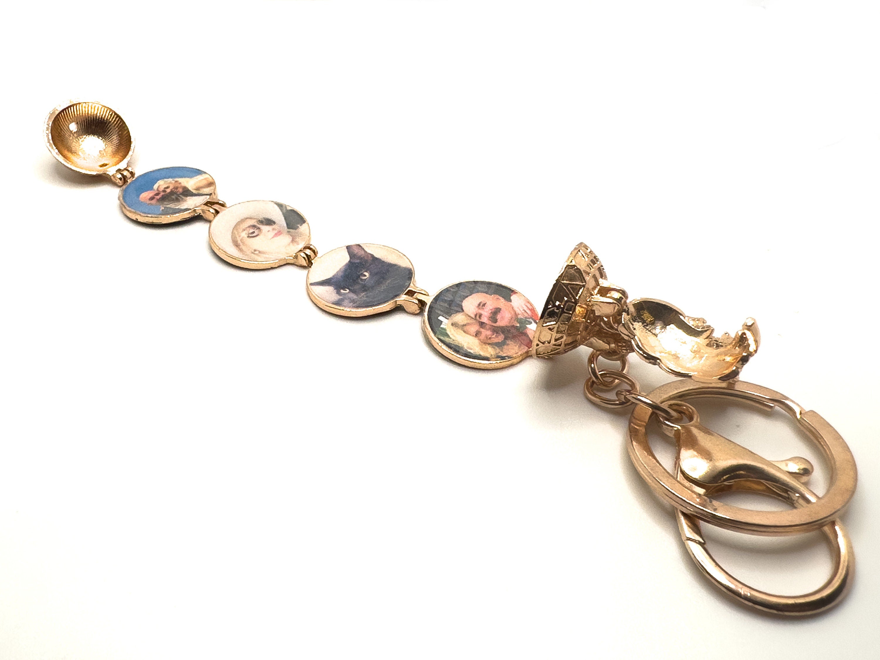Personalized Photo Keychain | Multi-Layered Memorial Gift | Rose Gold / Silver