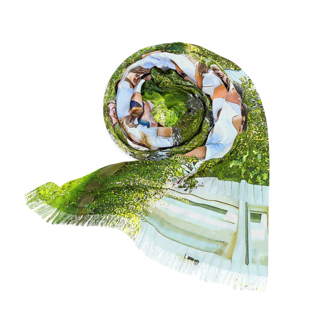 Personalized Cartoonize Effect Woman Scarf