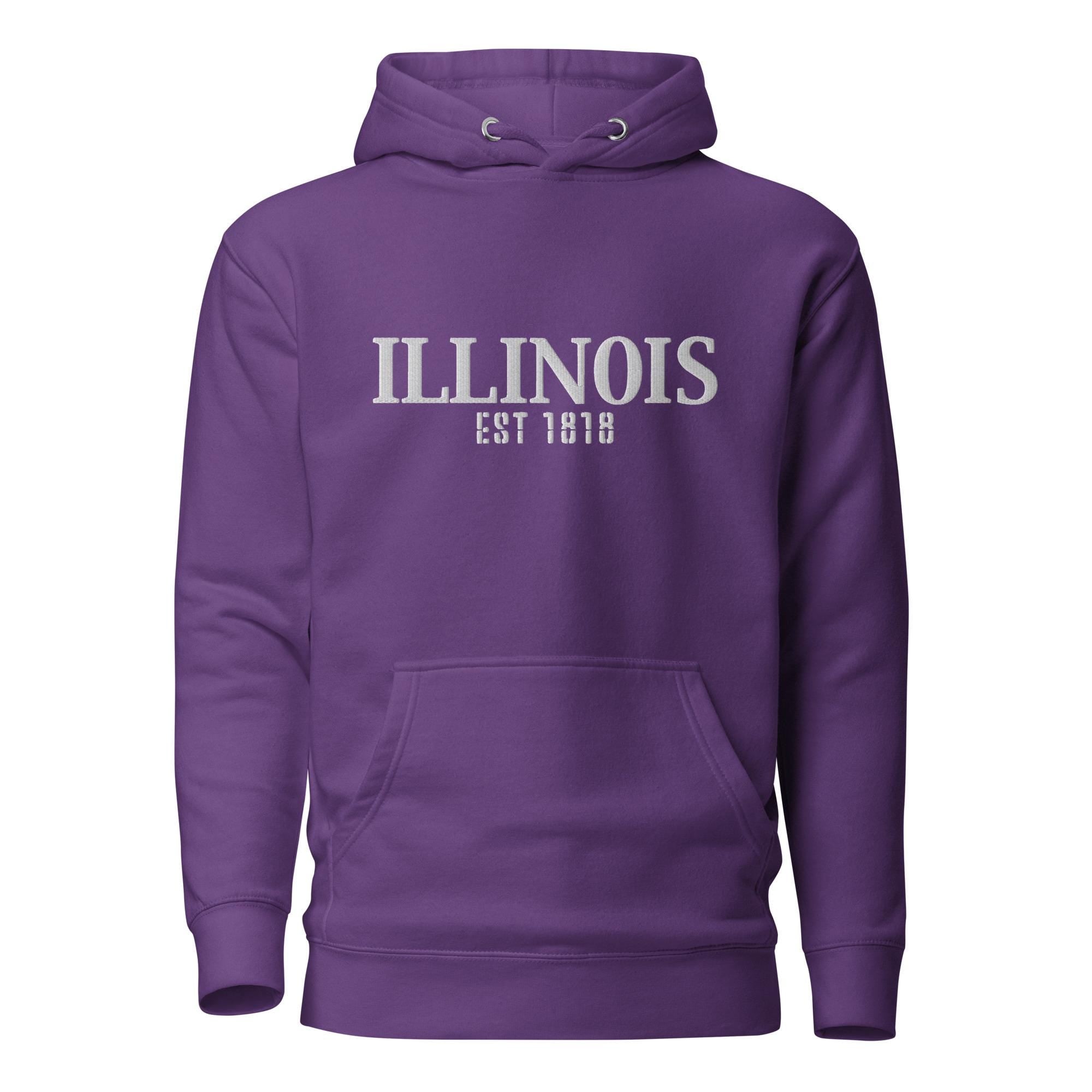 Embroidered Illinois State Premium Hoodie