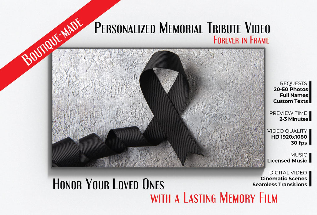 Personalized Memorial Video: Celebration of Life Tribute (Digital File, 1080p HD MP4 Format)