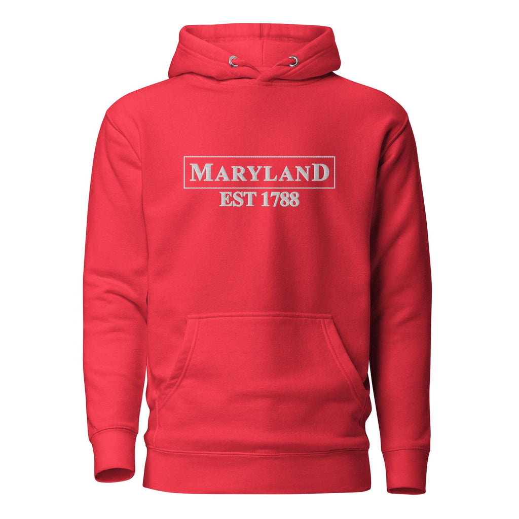 Embroidered Maryland State Premium Hoodie