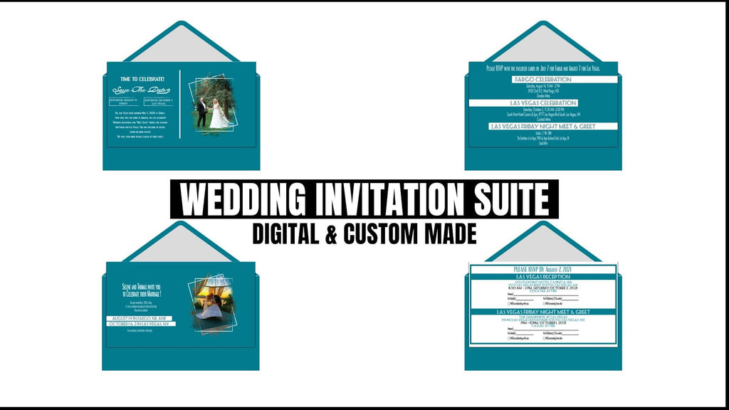 Animated Wedding Invitation Suite Videos + PDF + PNG : Glam E-Invite, RSVP Video (Digital Download)
