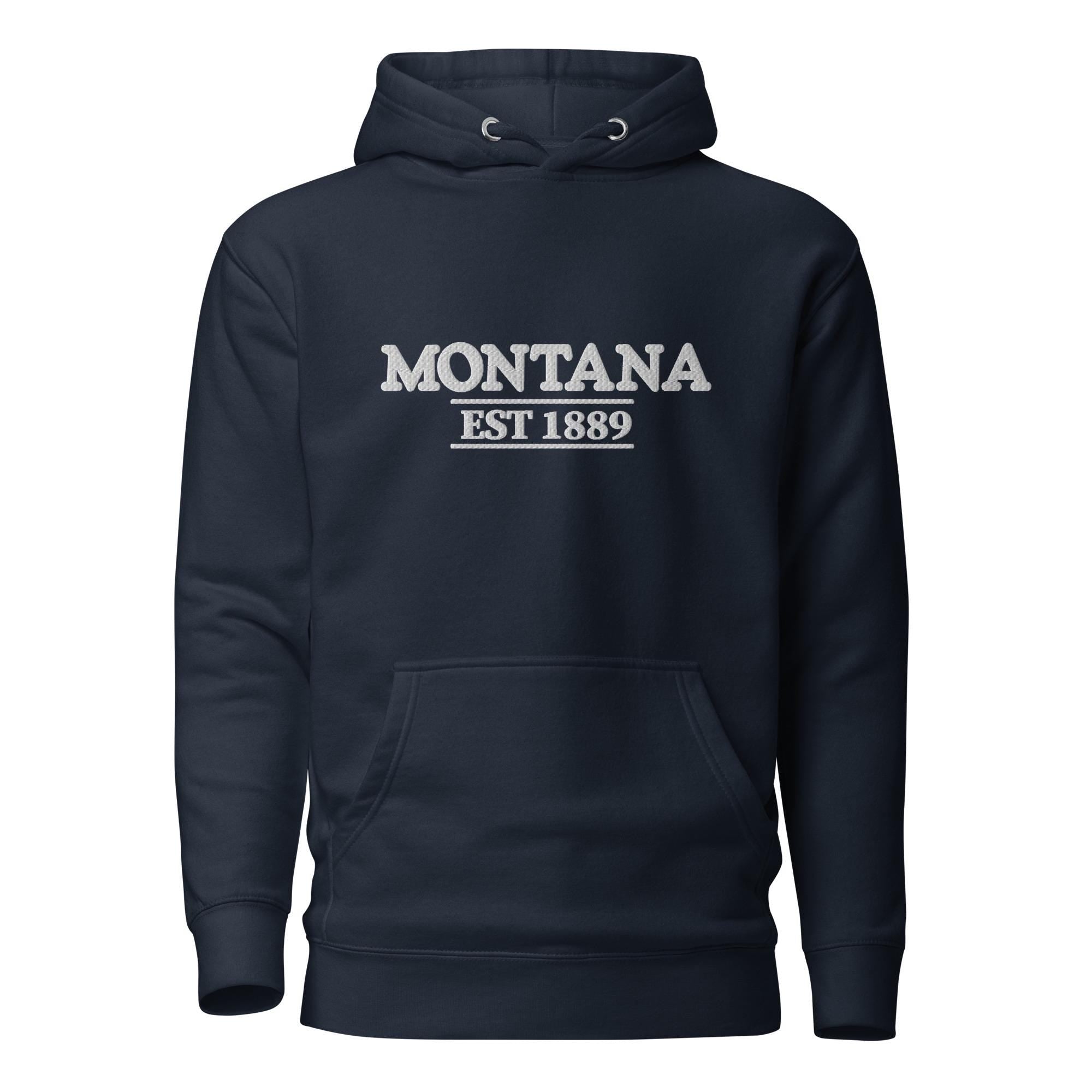 Embroidered Montana State Premium Hoodie