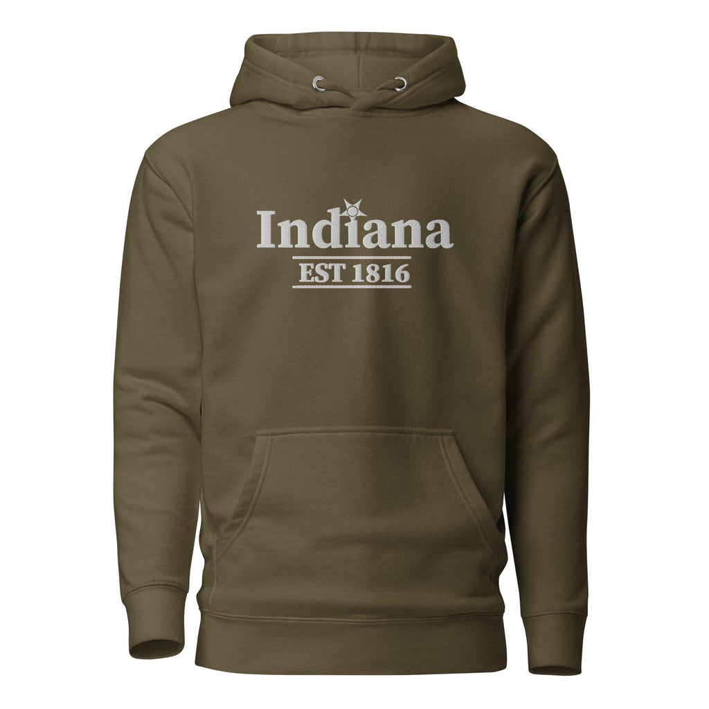 Embroidered Indiana State Premium Hoodie