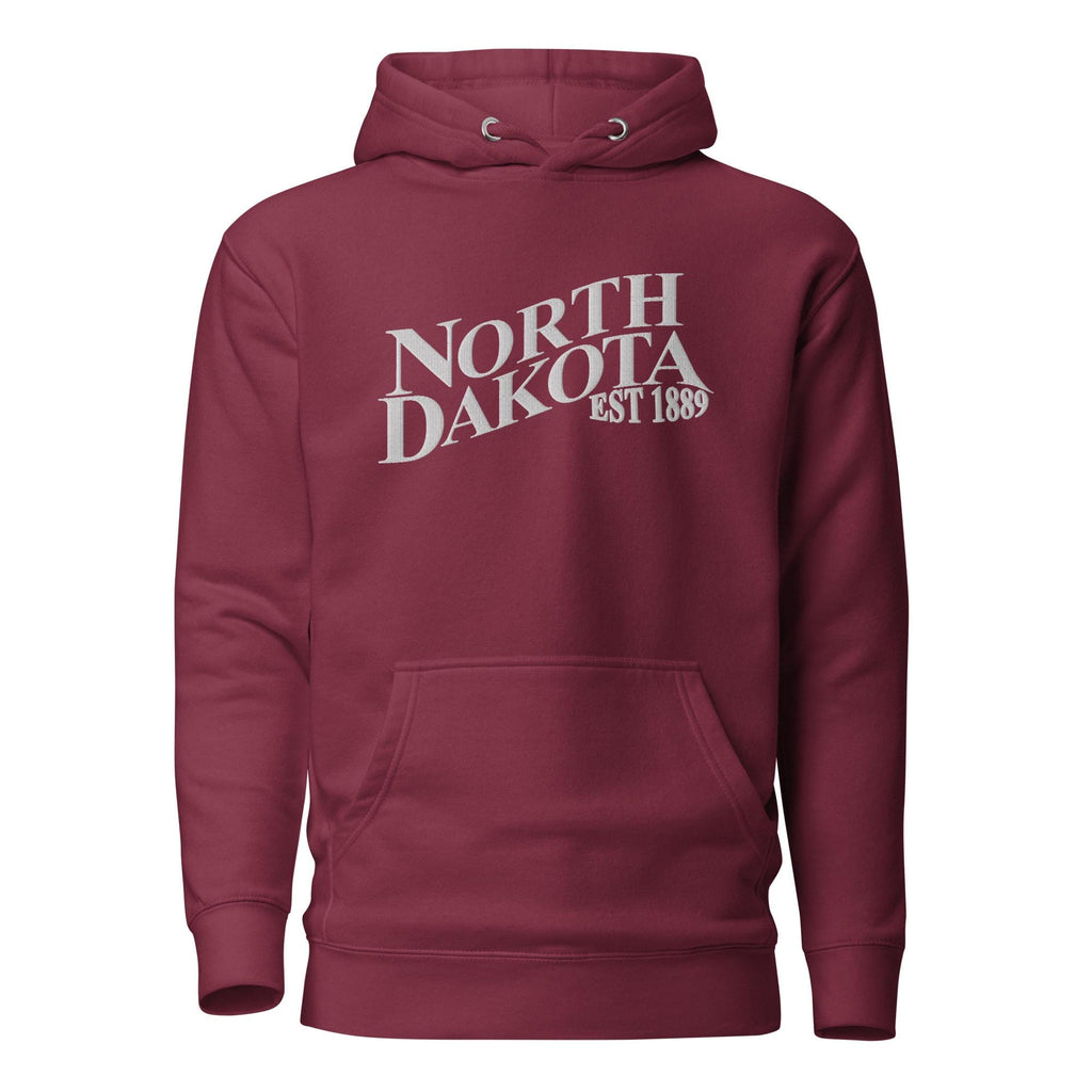 Embroidered North Dakota Premium Hoodie