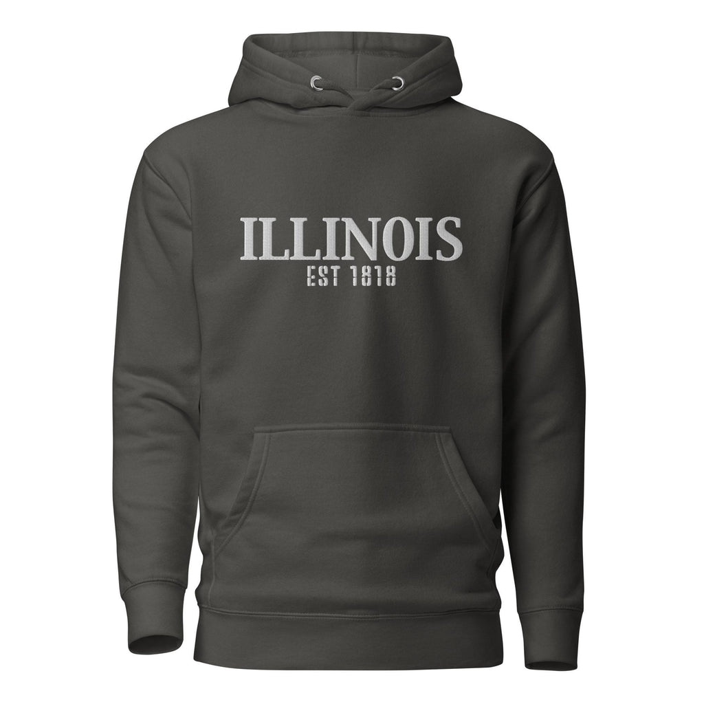 Embroidered Illinois State Premium Hoodie