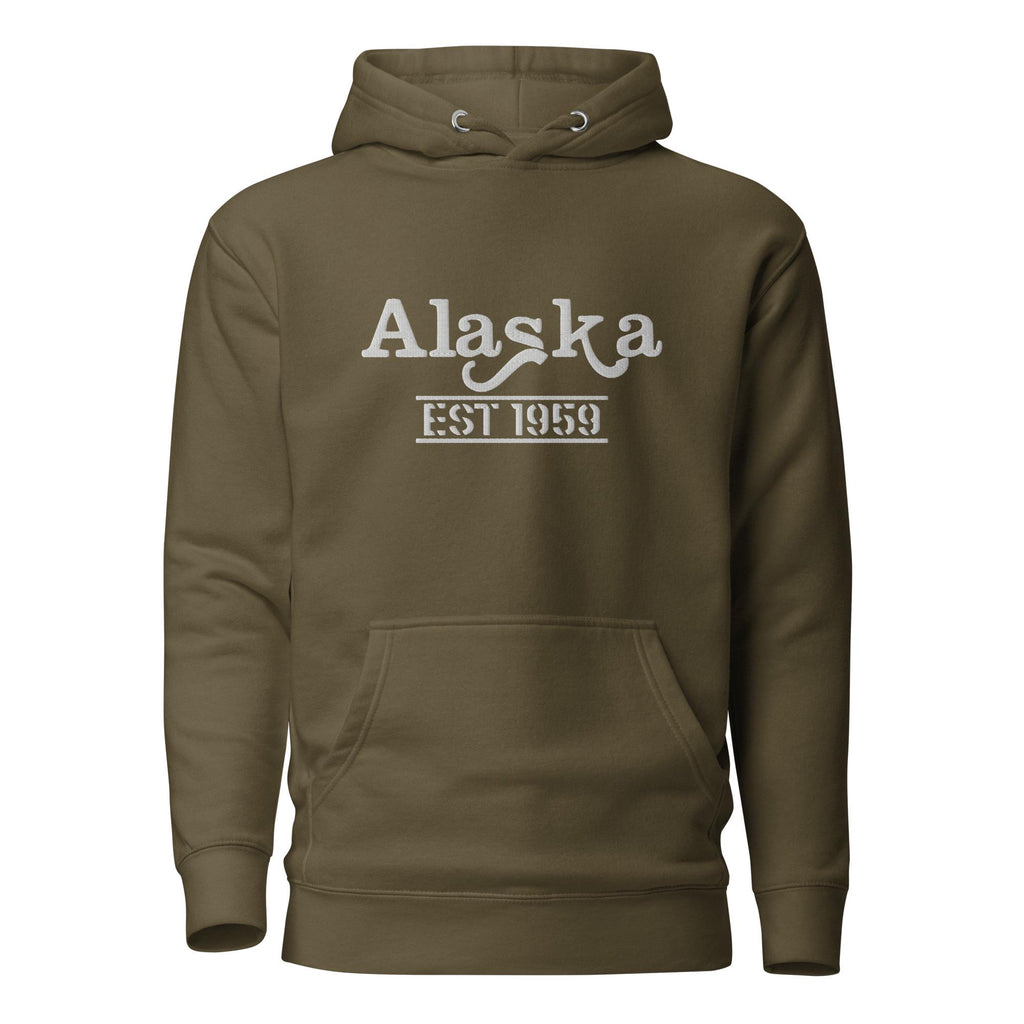 Embroidered Alaska State Premium Hoodie