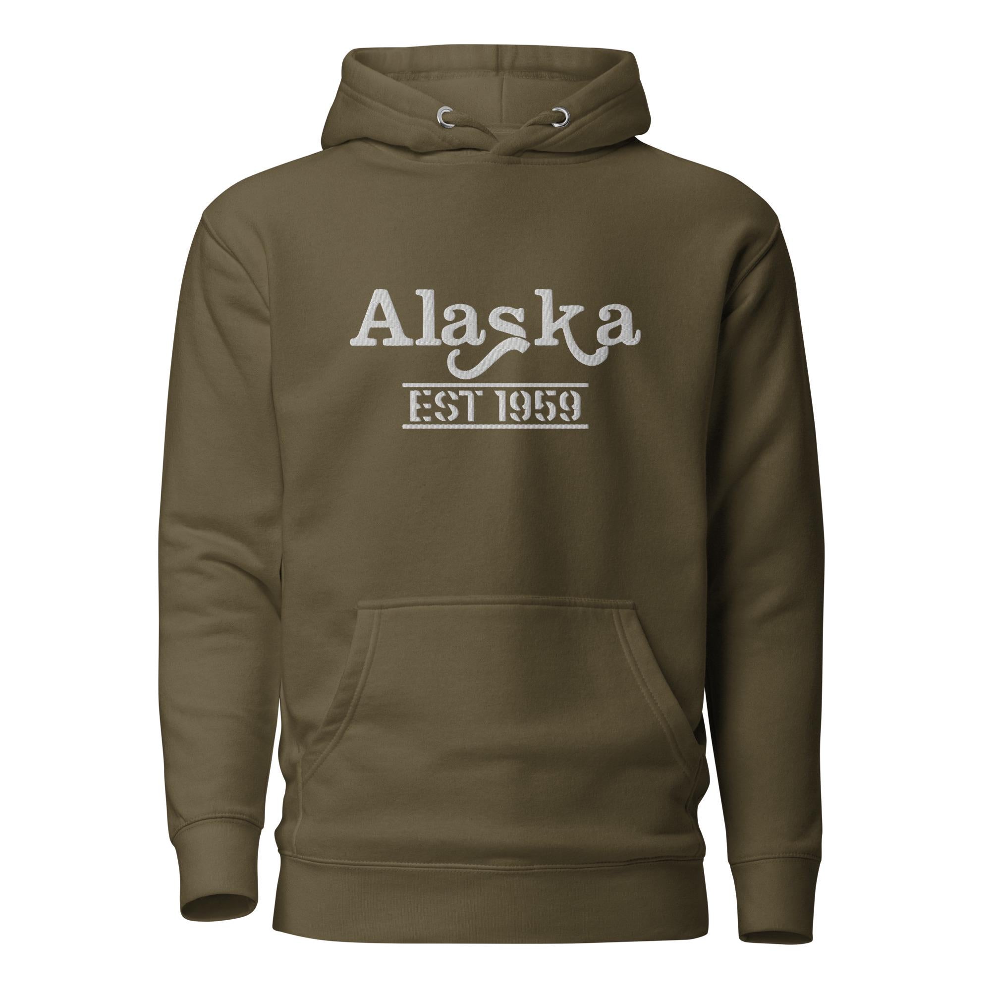 Embroidered Alaska State Premium Hoodie