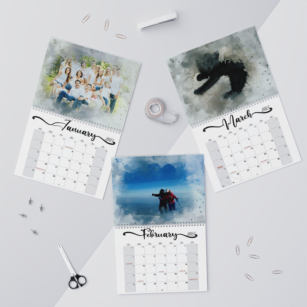 Personalized Photo Wall Calendar, Custom Family Gift (11x8.5)
