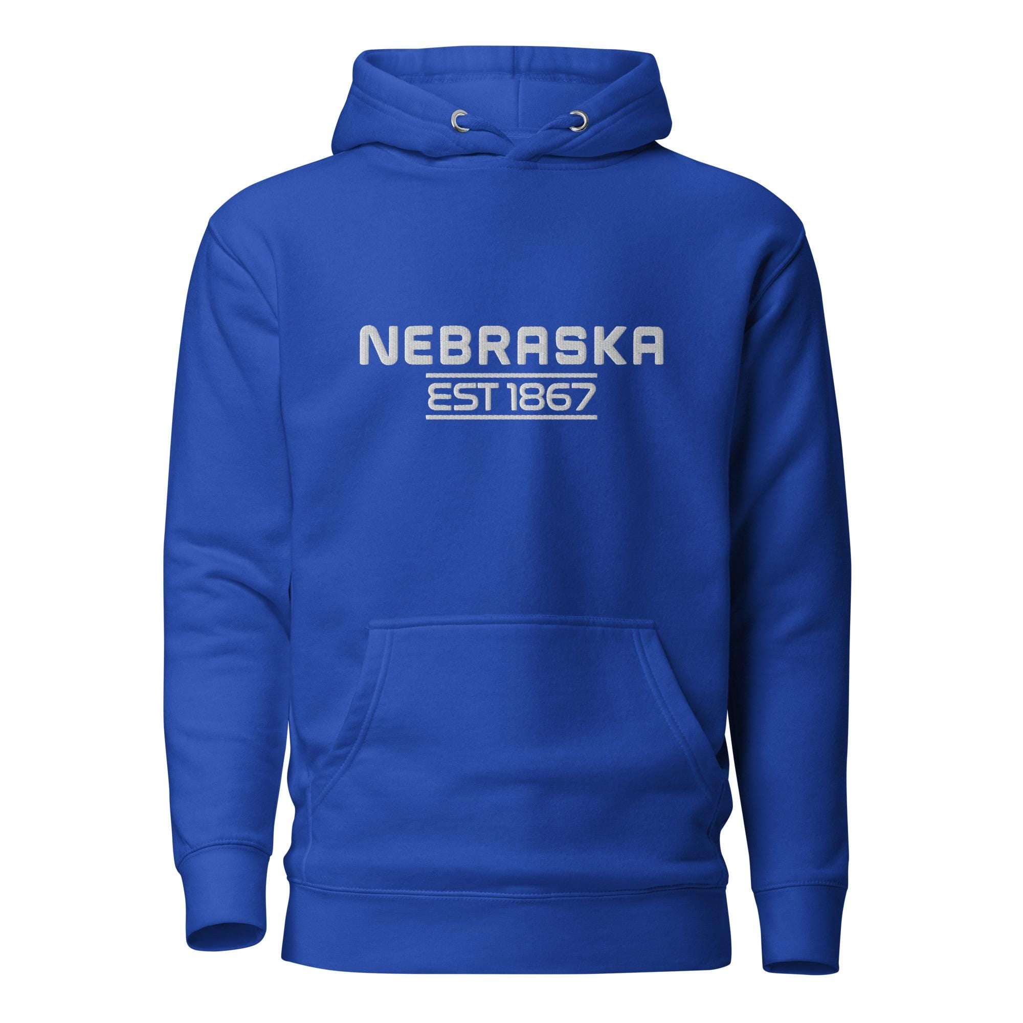 Embroidered Nebraska State Premium Hoodie