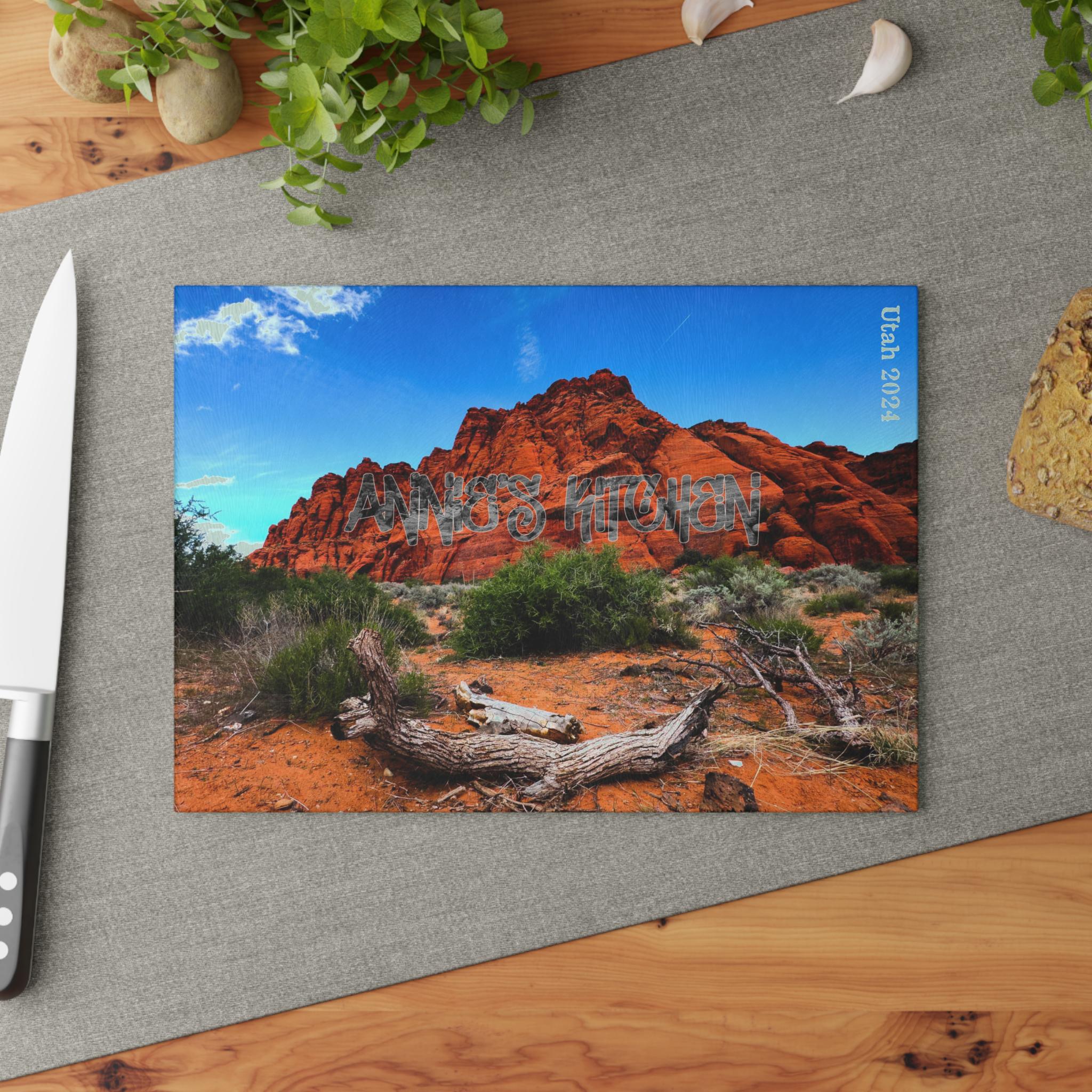 Personalized Glass Cutting Board: Custom Kitchen Decor, Photo Printed Gift