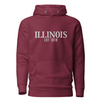 Embroidered Illinois State Premium Hoodie