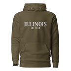 Embroidered Illinois State Premium Hoodie