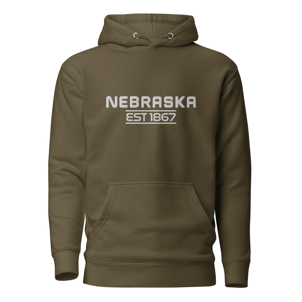 Embroidered Nebraska State Premium Hoodie