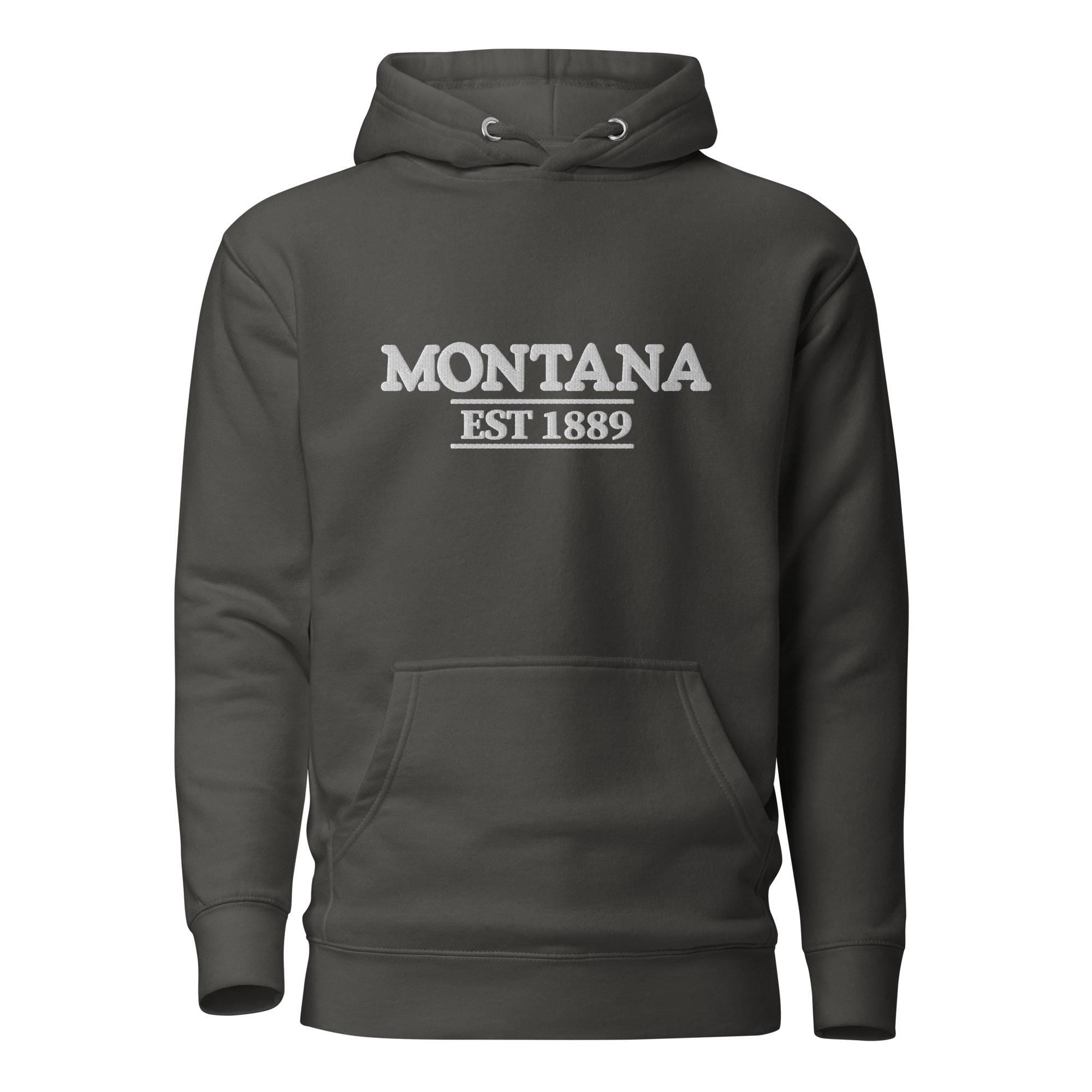 Embroidered Montana State Premium Hoodie
