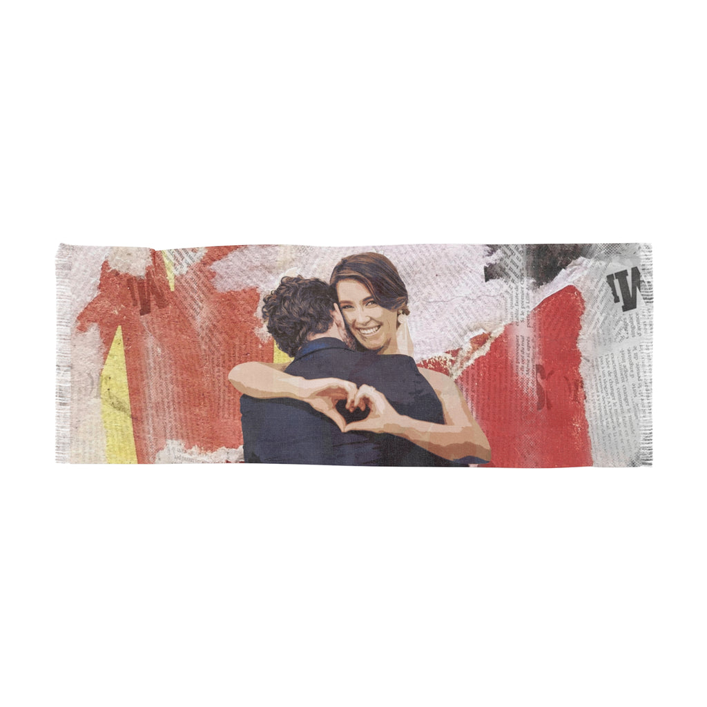 Personalized Newspaper Style Crop Character Scarf