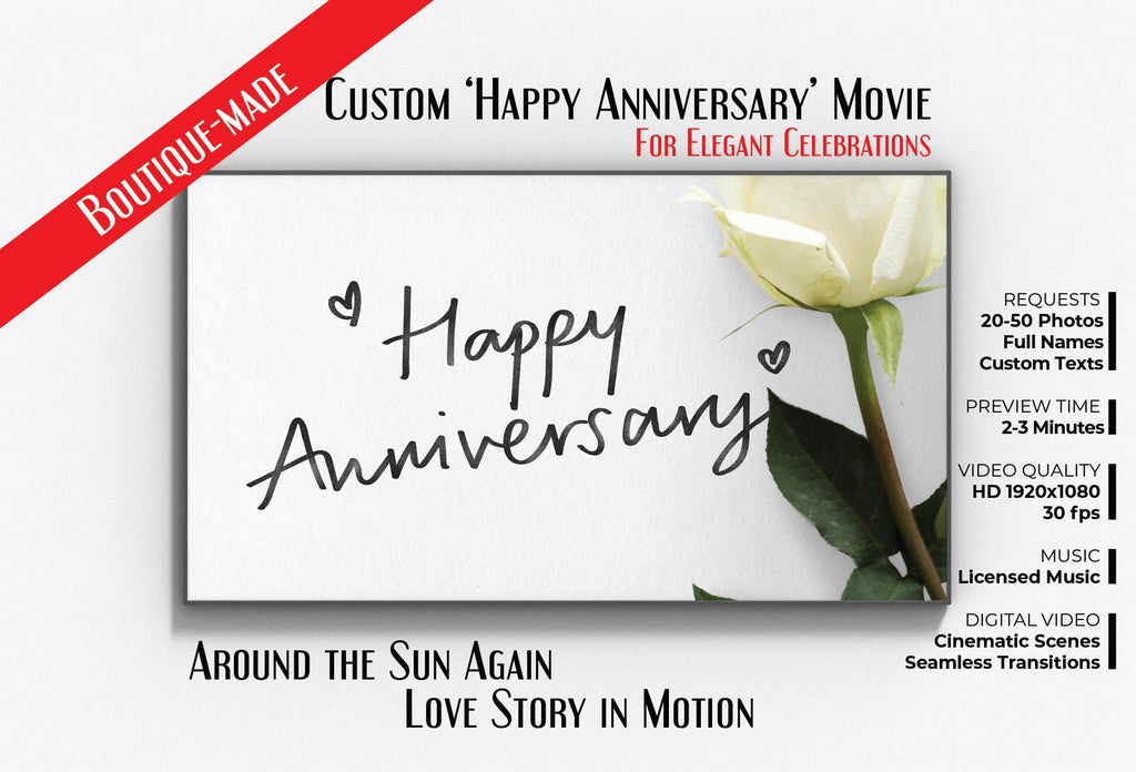 Personalized Anniversary Video Gift: Cinematic Photo Slideshow (Digital Download)
