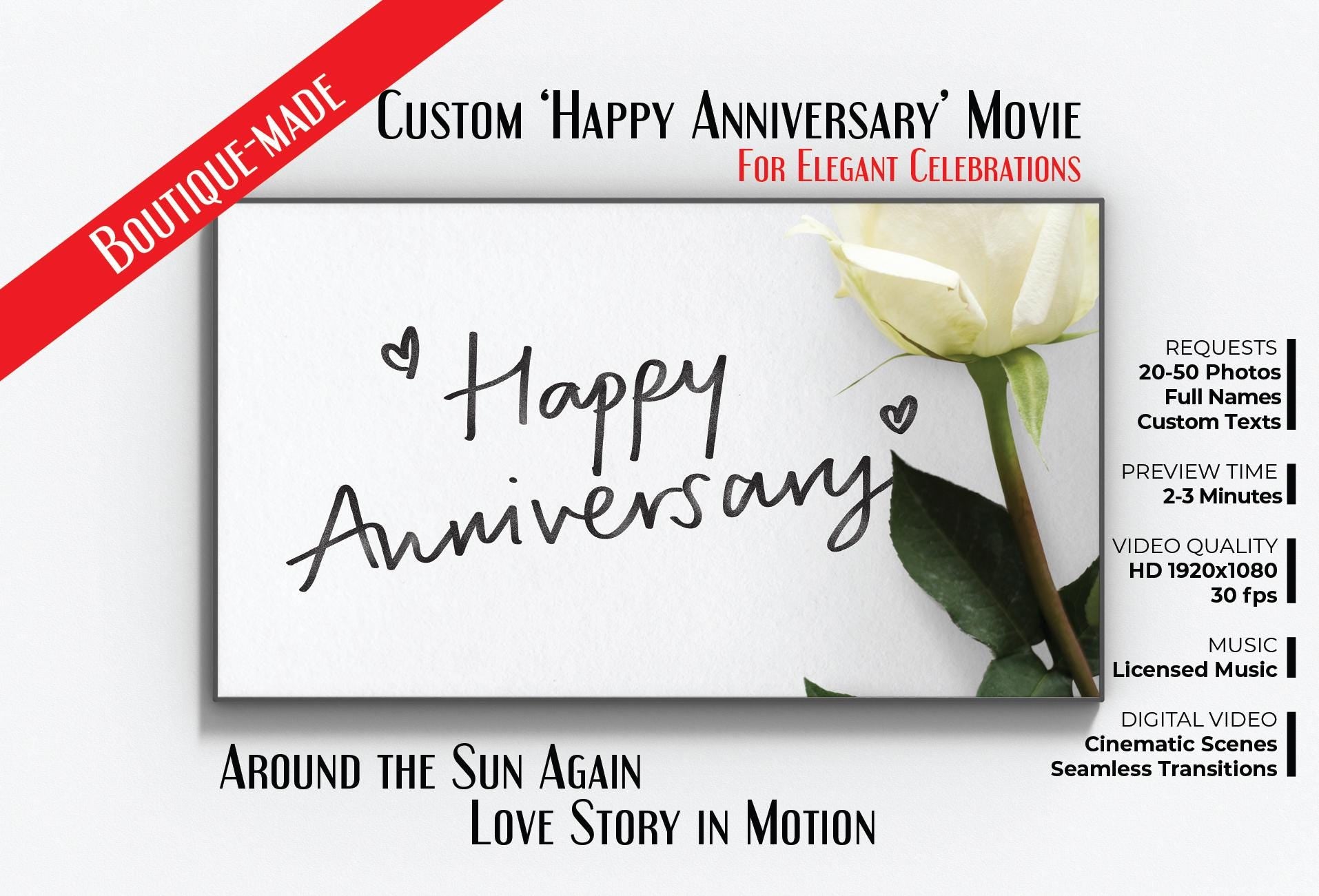 Personalized Anniversary Video Gift: Cinematic Photo Slideshow (Digital Download)