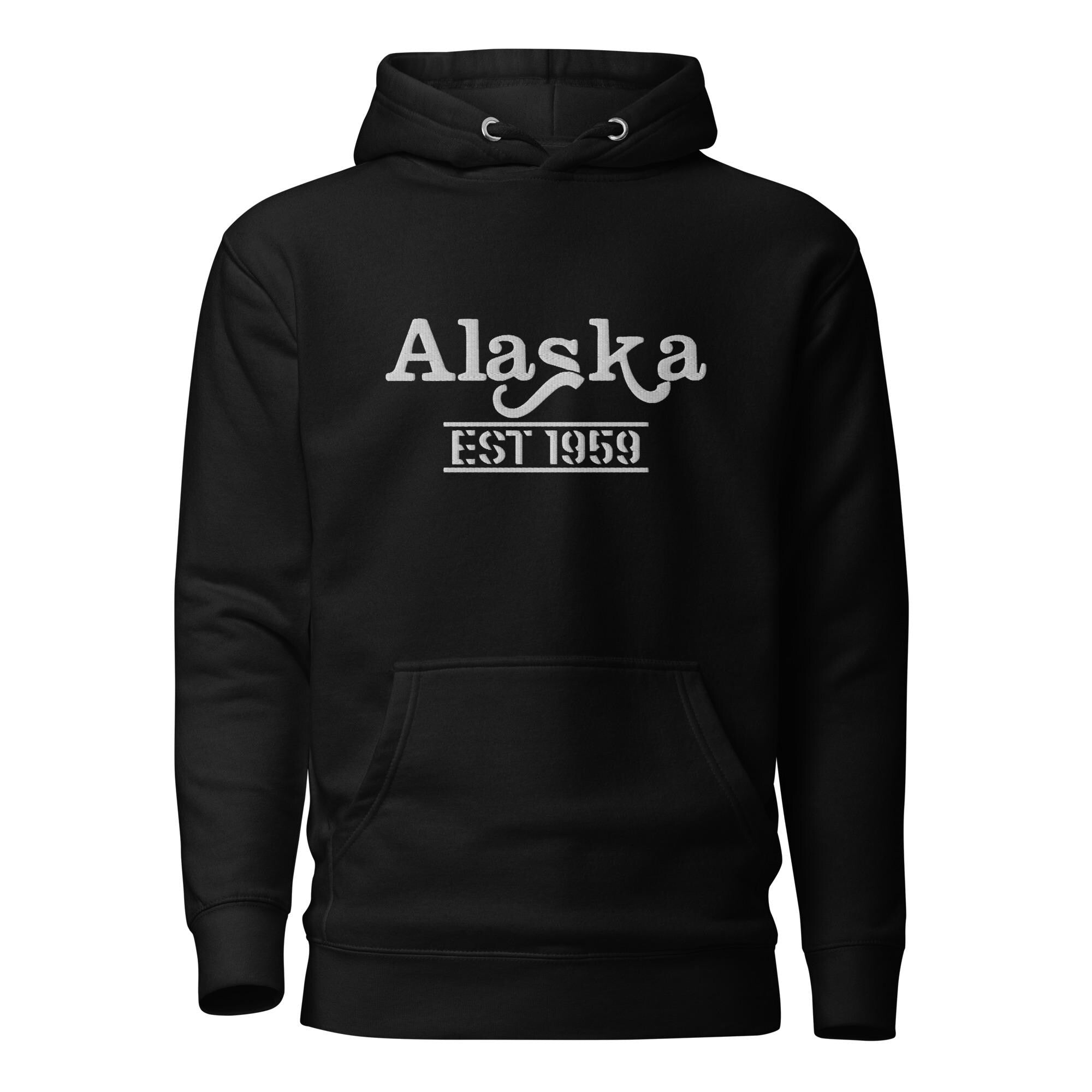 Embroidered Alaska State Premium Hoodie