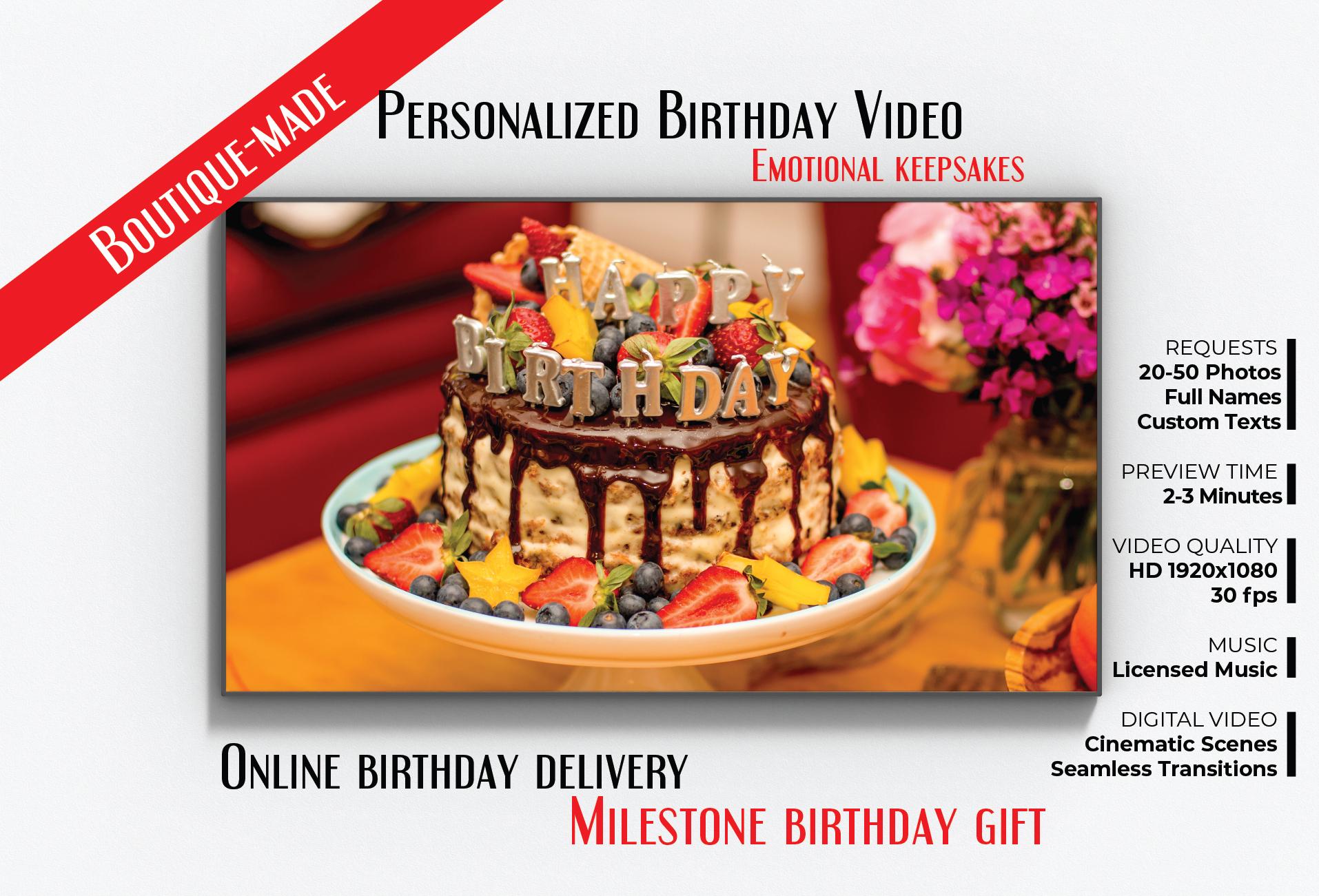 Personalized Birthday Video Gift: Cinematic Photo Slideshow (Digital Download)