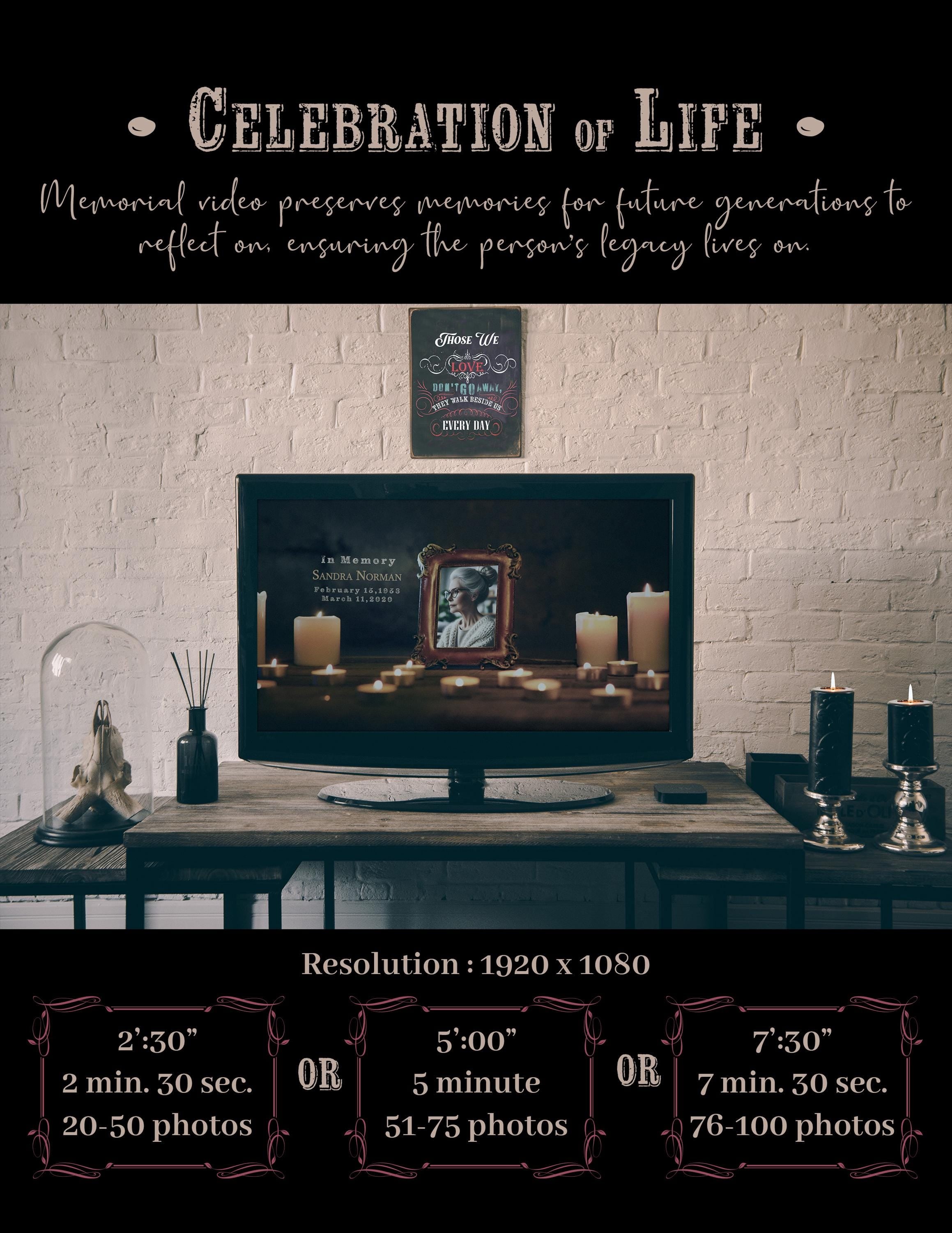 Personalized Memorial Video: Celebration of Life Tribute (Digital File, 1080p HD MP4 Format)
