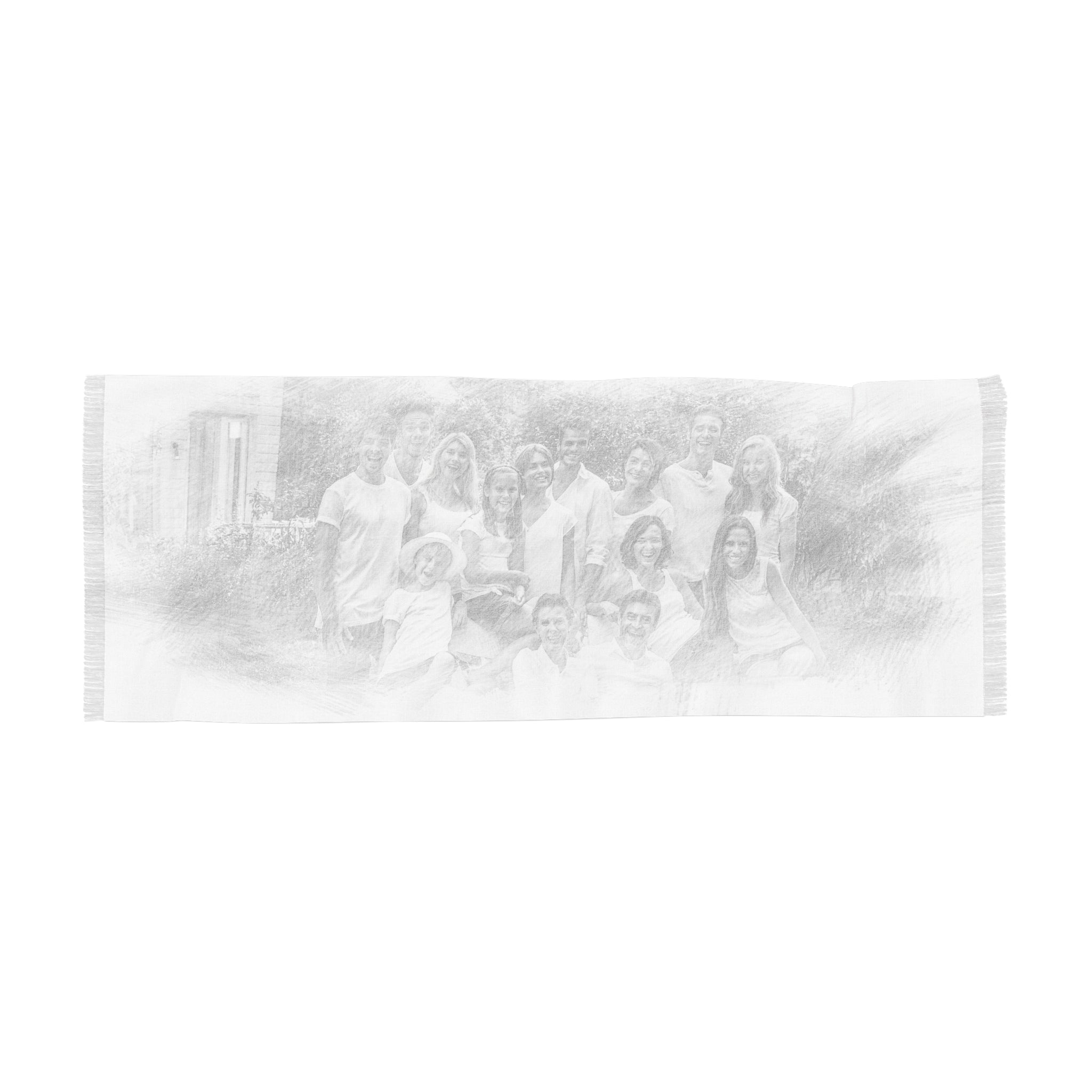 Personalized Pencil Sketch Effect Woman Scarf