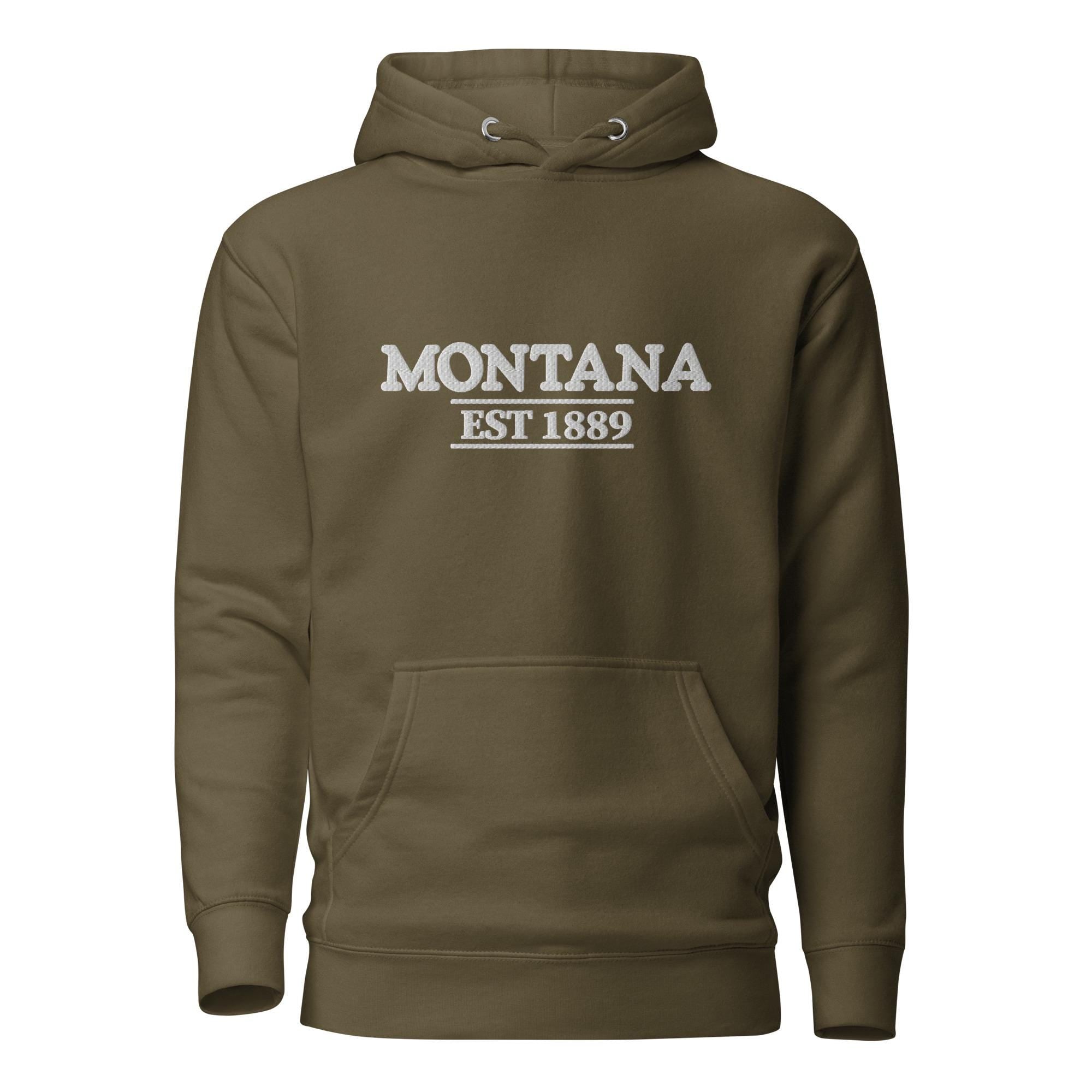 Embroidered Montana State Premium Hoodie