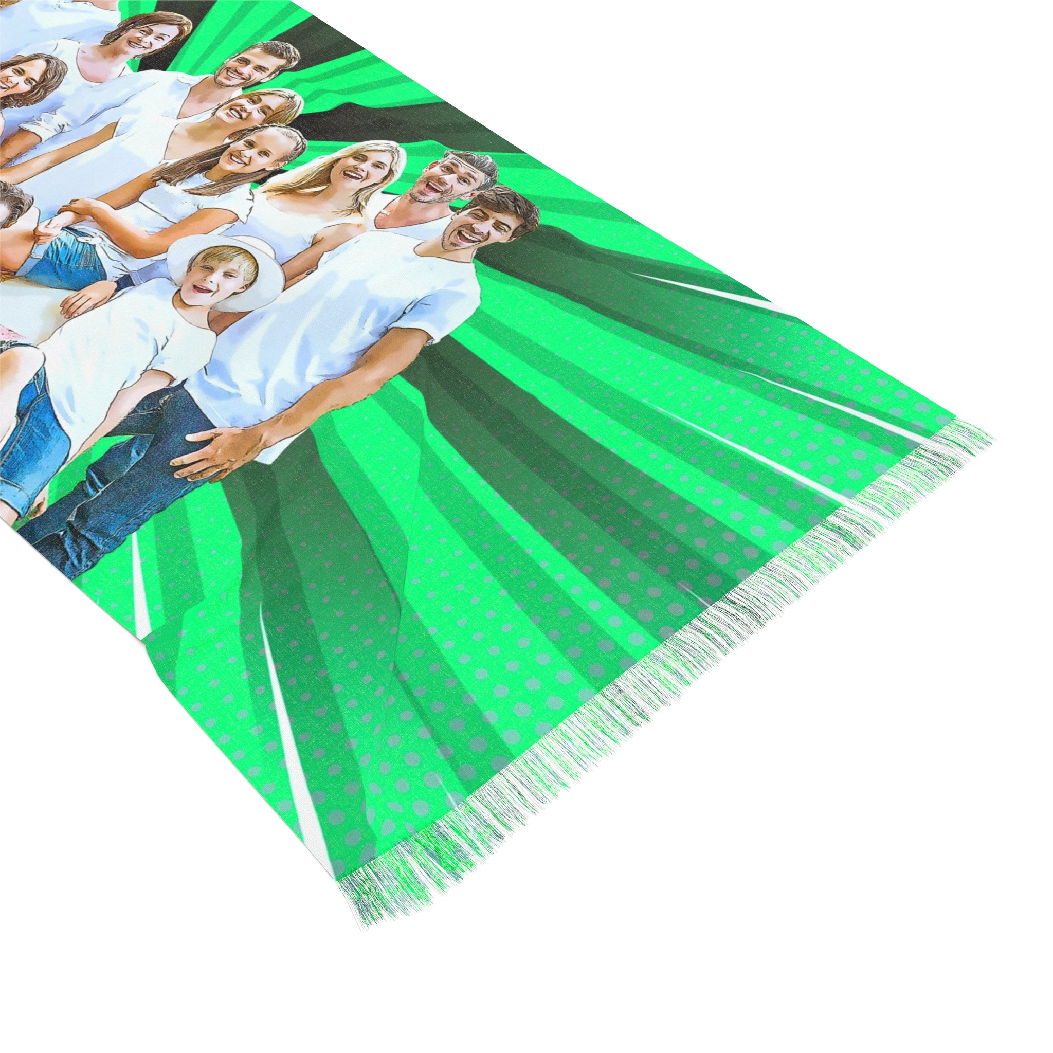 Personalized Cartoonize Crop Effect Woman Scarf