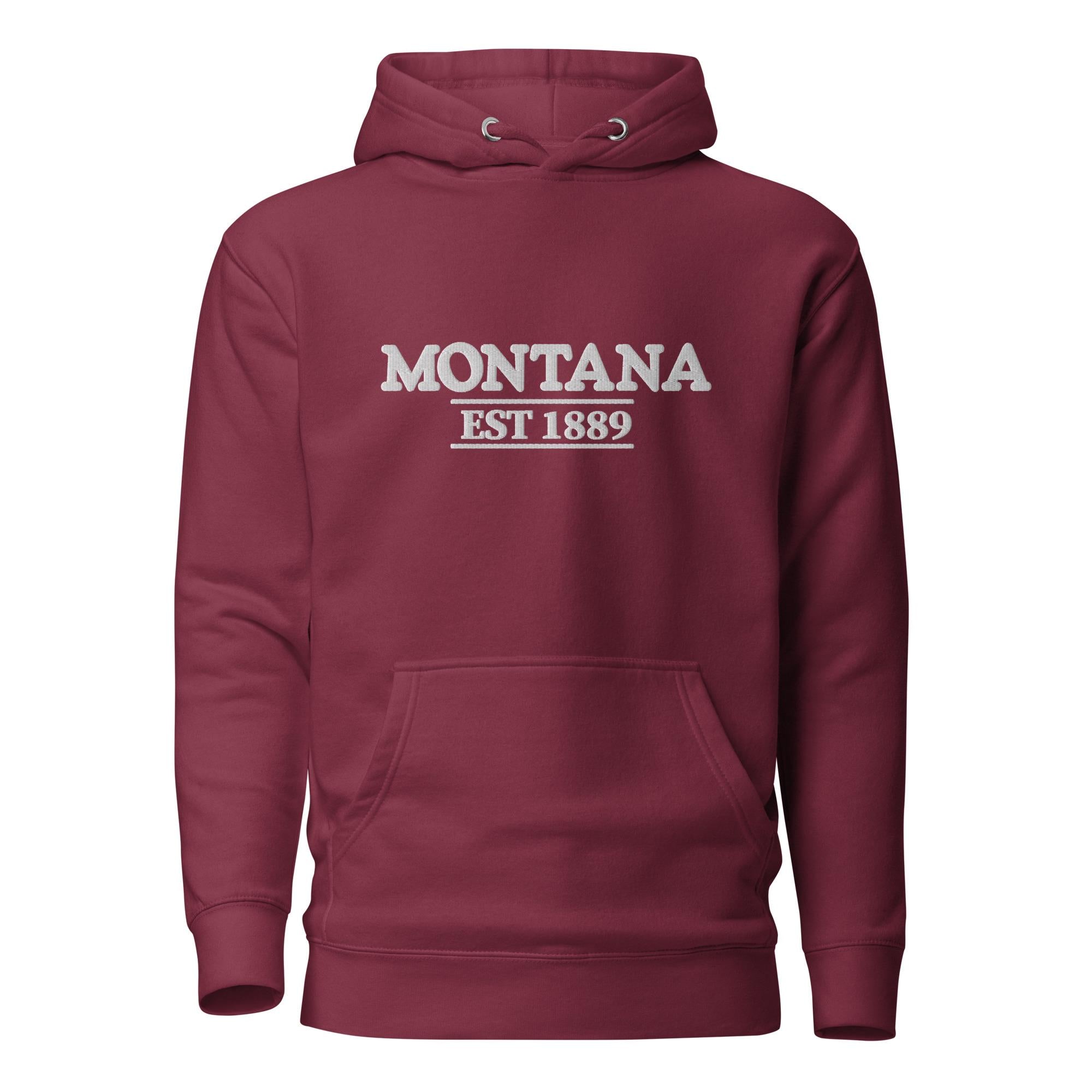 Embroidered Montana State Premium Hoodie