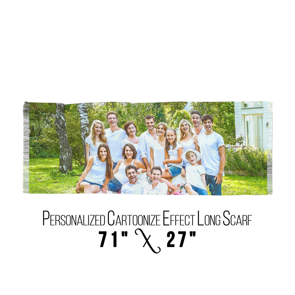 Personalized Cartoonize Effect Woman Scarf