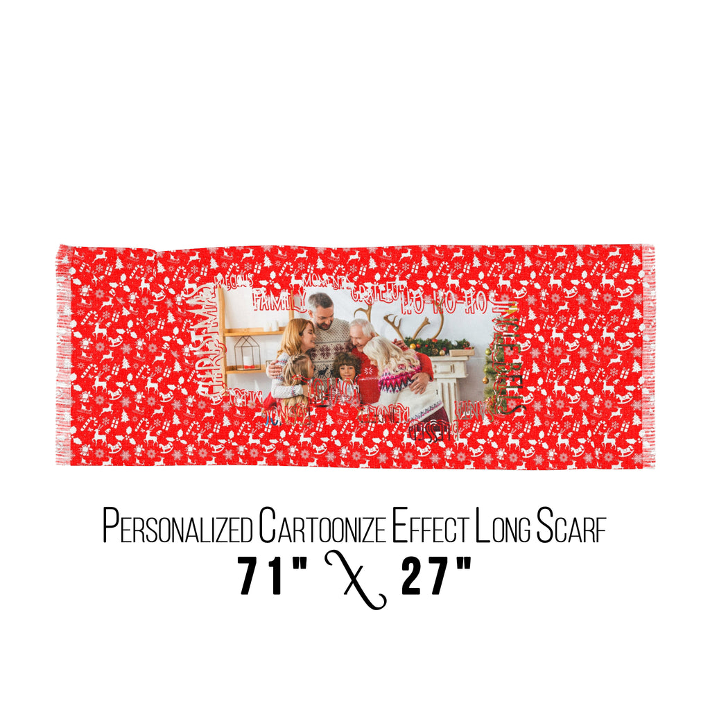 Personalized Christmas Photo Printed Scarf
