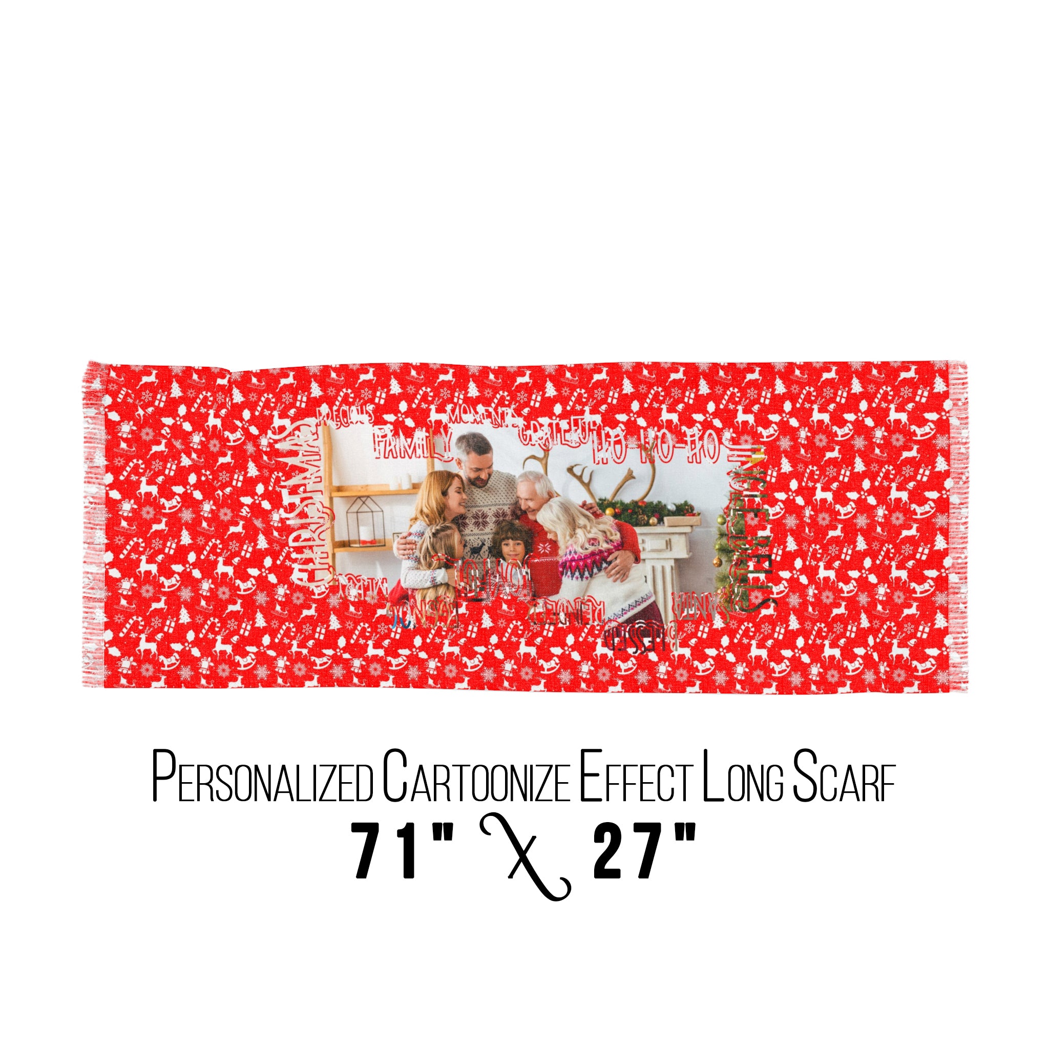 Personalized Christmas Photo Printed Scarf