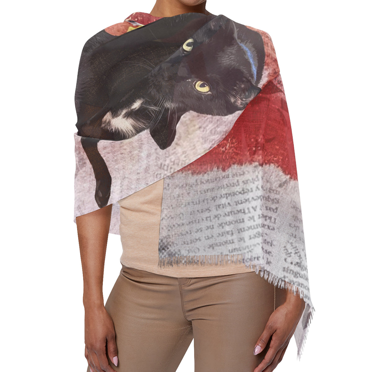Personalized Pet Friend Crop Character Woman Scarf