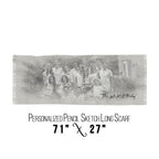 Personalized Pencil Sketch Effect Woman Scarf