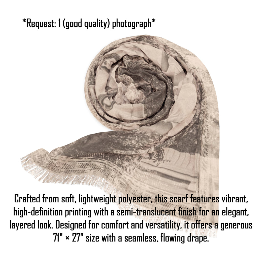 Personalized Vintage Photo Effect Woman Scarf