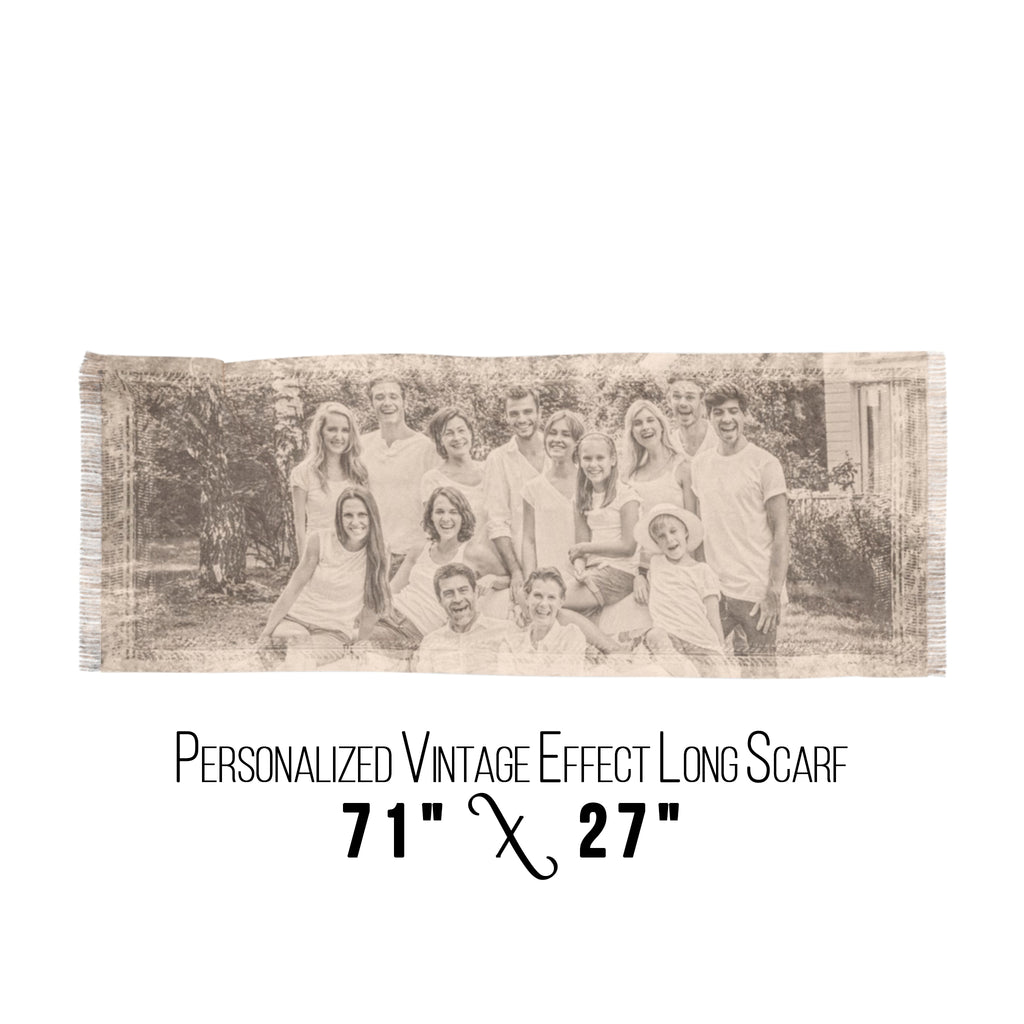 Personalized Vintage Photo Effect Woman Scarf
