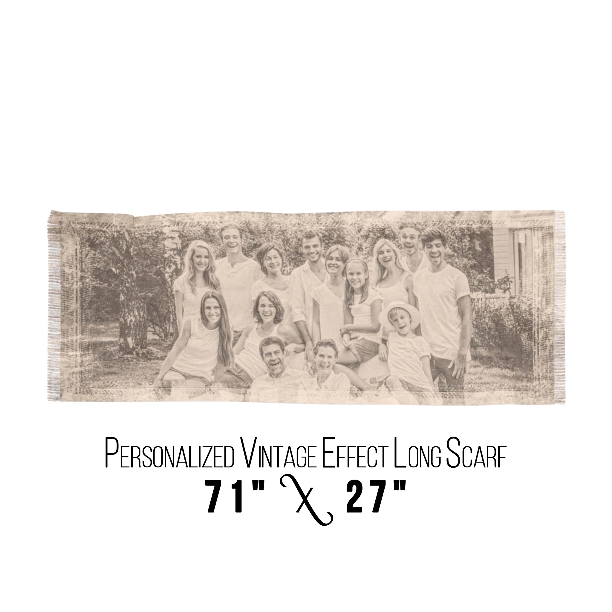 Personalized Vintage Photo Effect Woman Scarf