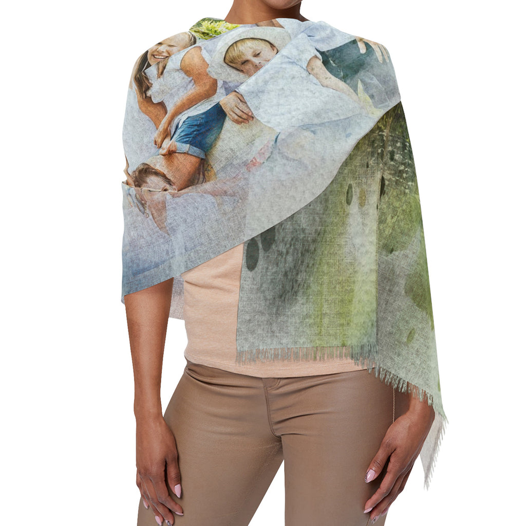 Personalized Watercolor Effect Woman Scarf
