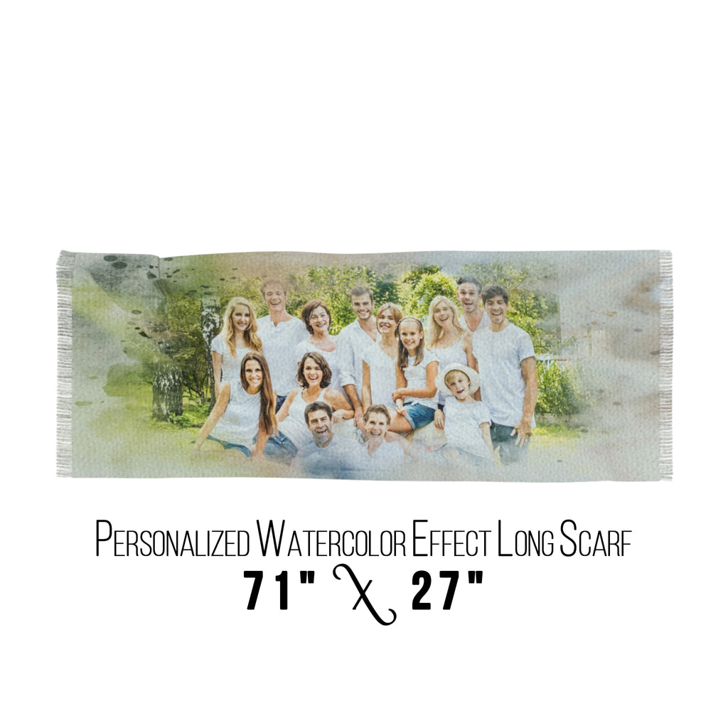Personalized Watercolor Effect Woman Scarf