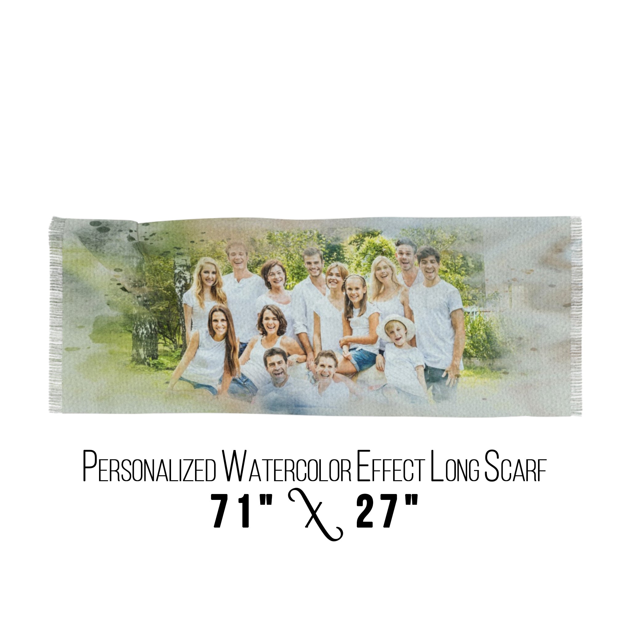 Personalized Watercolor Effect Woman Scarf